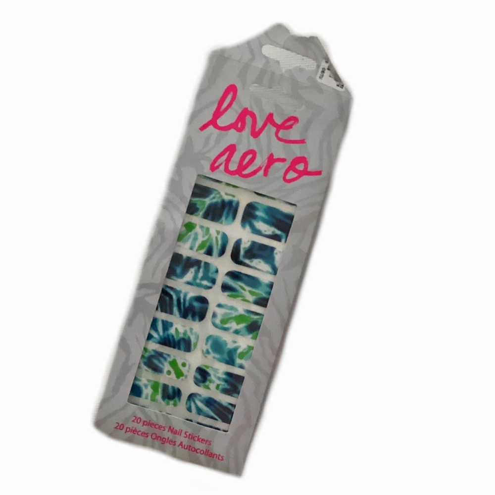 4/$15 🌻 NWT Love Aero Aeropostale Nail Stickers Blue Green Tie Dye